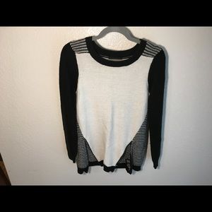 Colorblock Sweater with Zipper Accent